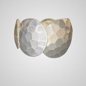 Hammered Metal Cuff Bracelet Gold Tone Silver Tone Statement Bangle